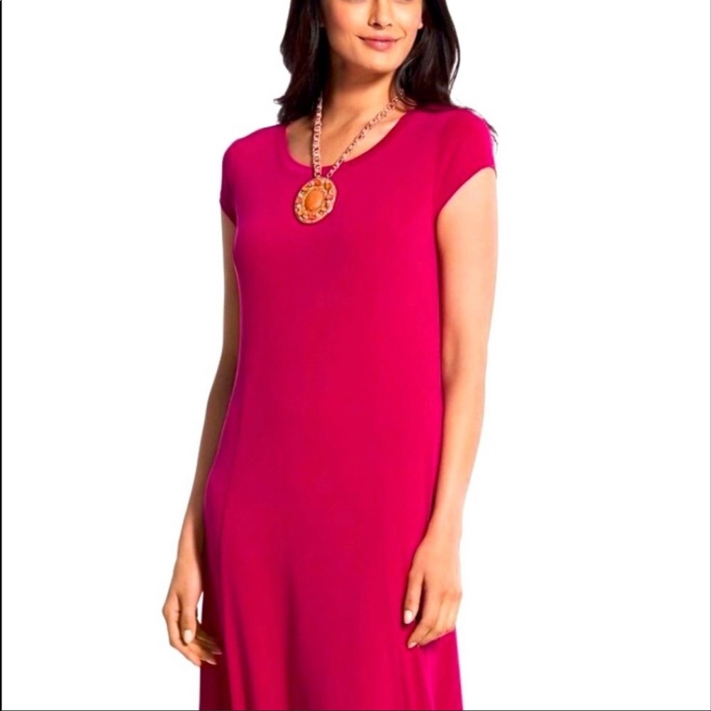 Maxi dress short sleeve double slits M